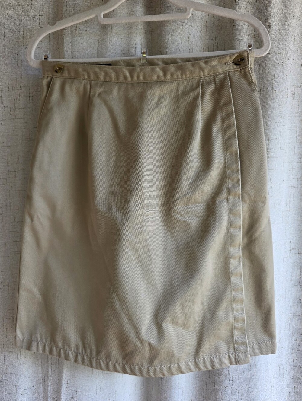 Vintage Lands' End Khaki Wrap Skort Late 90s Y2K Chino Twill 6